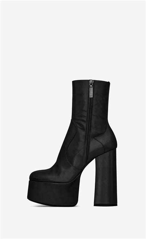 black ysl platform bootie|ysl boots.